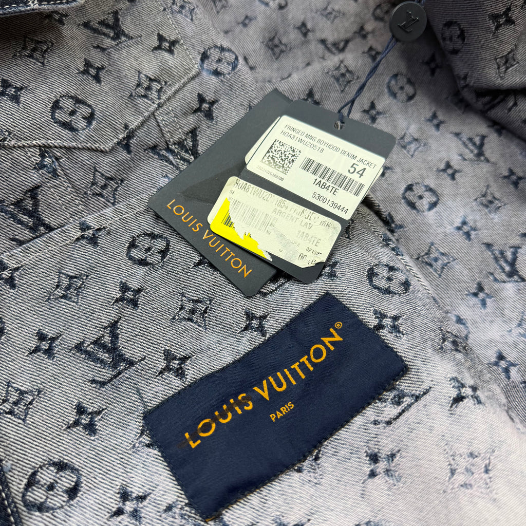 Louis Vuitton Fringed Monogram Boyhood Denim Jacket Size 54 (XL)