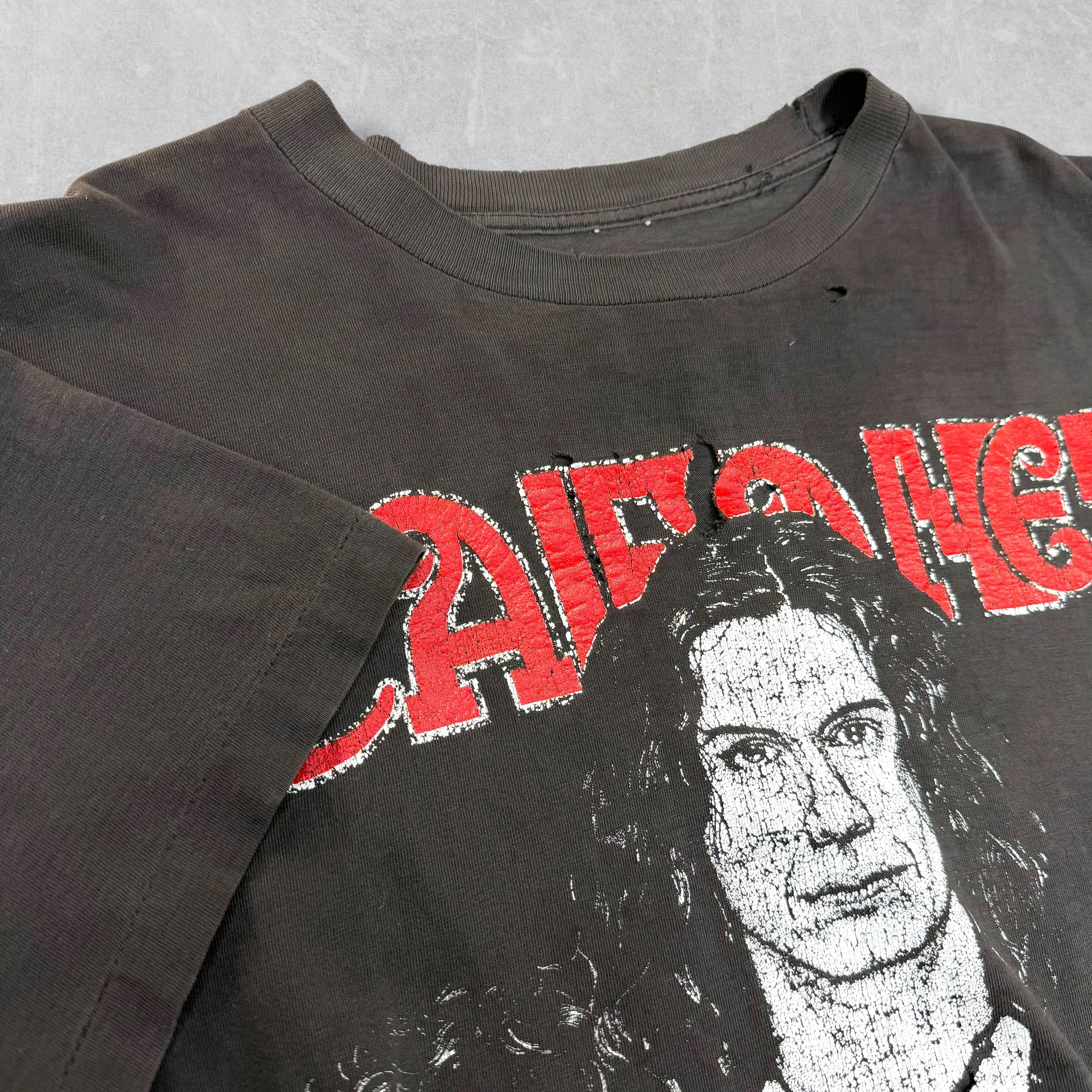 Vintage 90s Caifanes Distressed Black Tee L