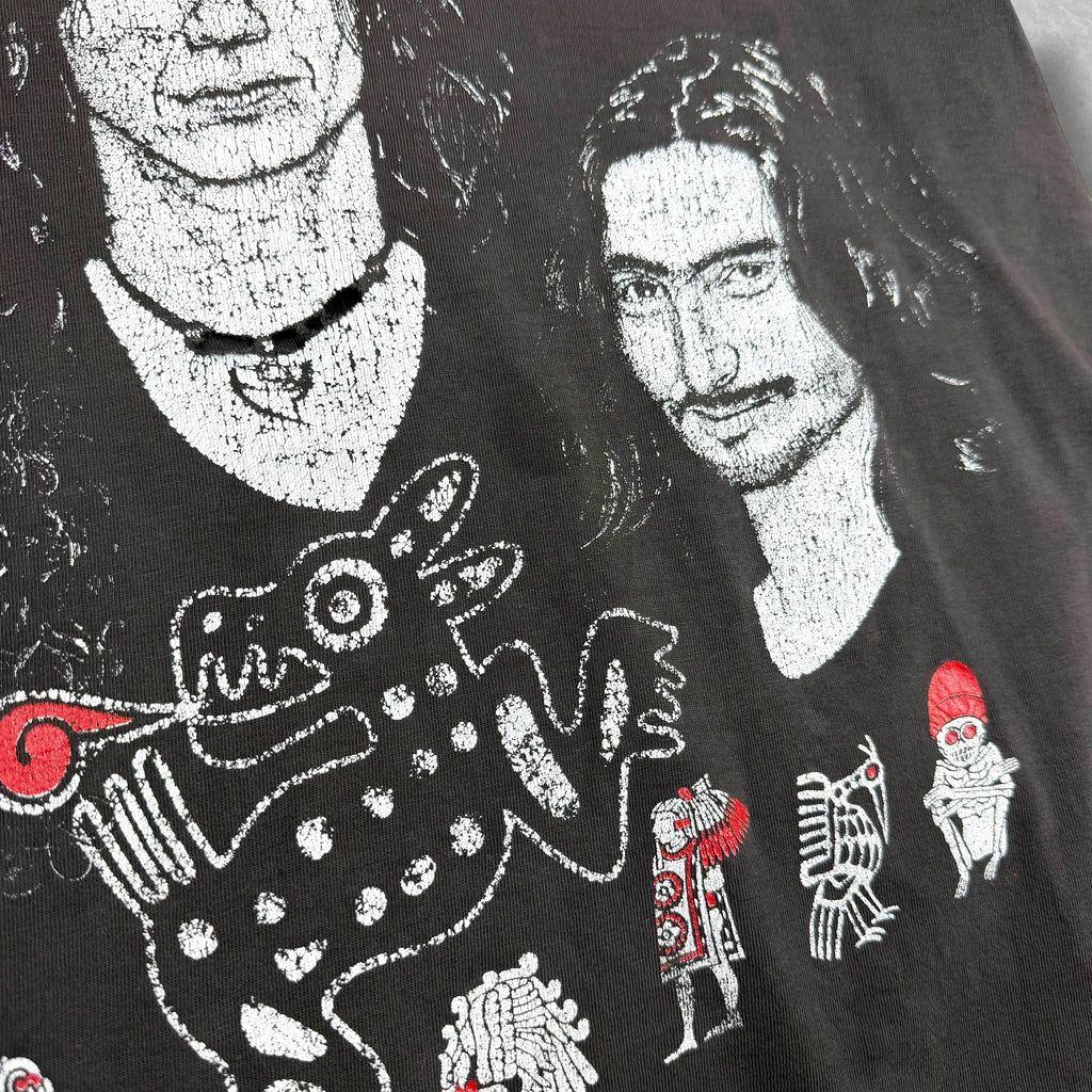 Vintage 90s Caifanes Distressed Black Tee L