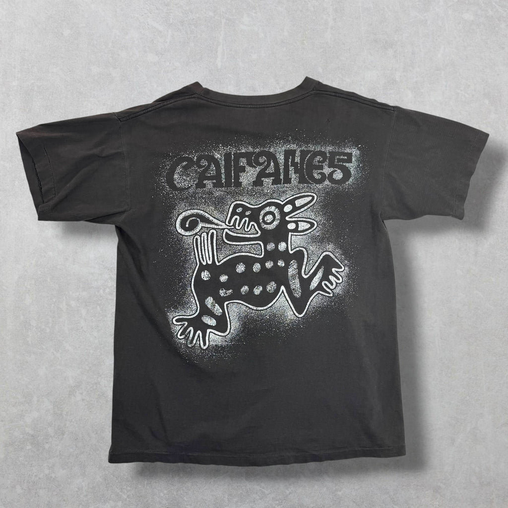 Vintage 90s Caifanes Distressed Black Tee L