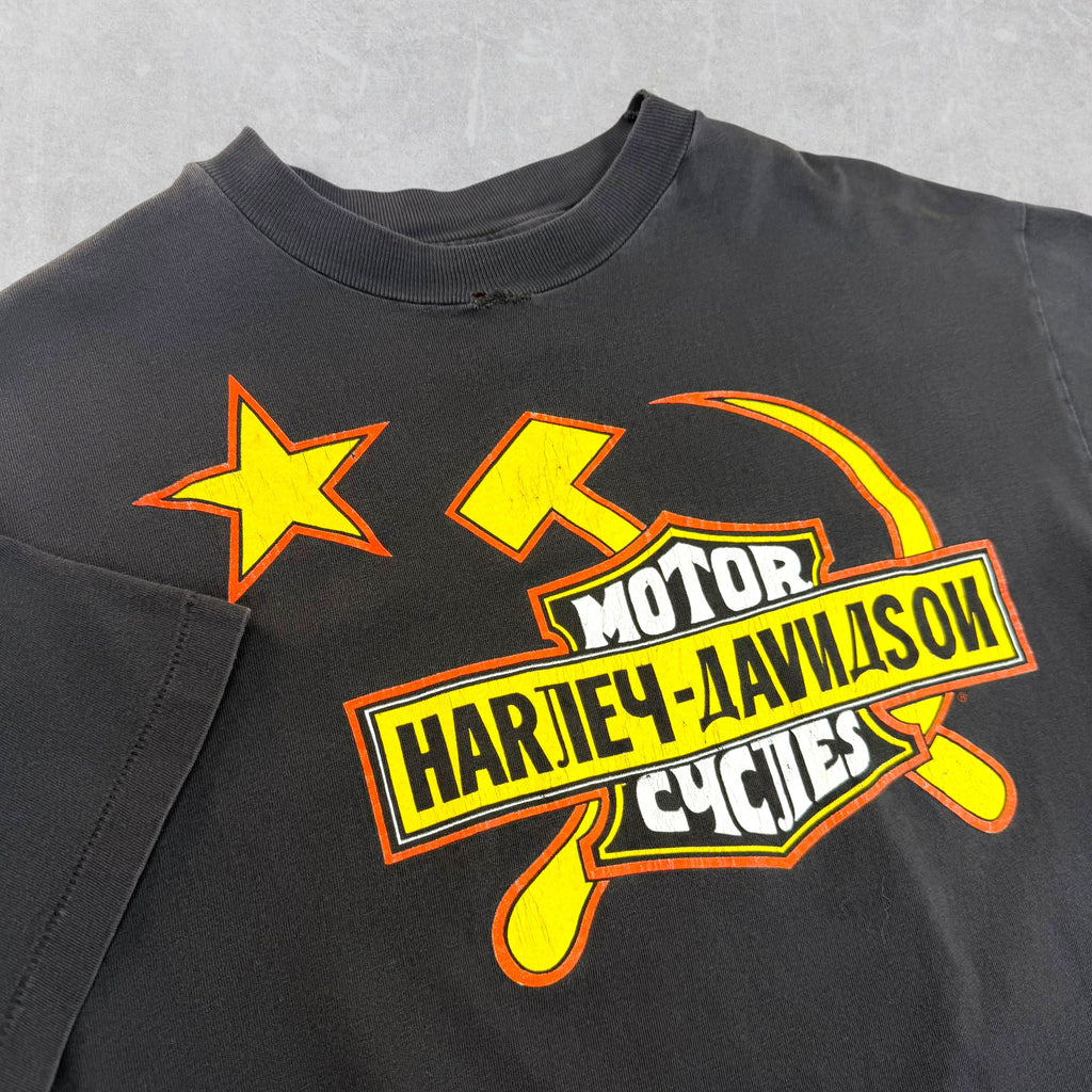 Vintage 90s Harley Davidson Russia Tee L