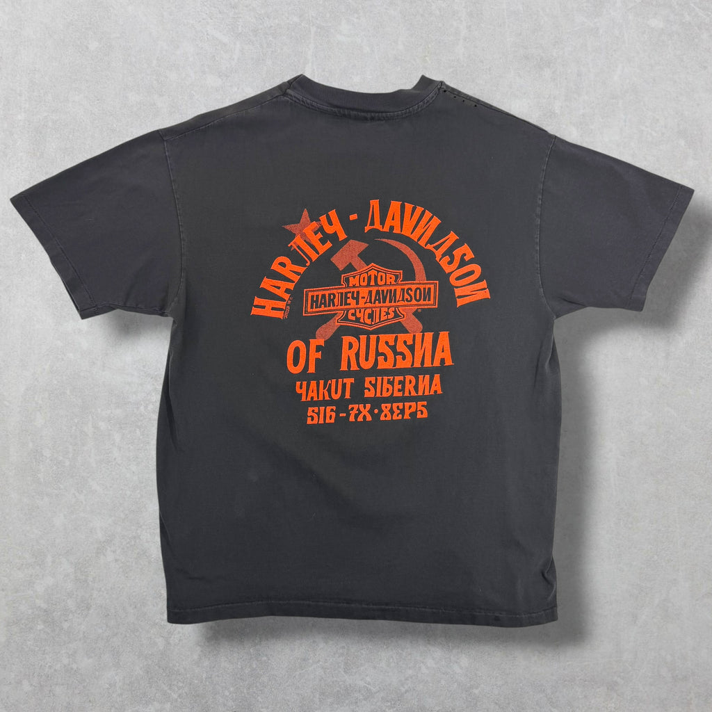 Vintage 90s Harley Davidson Russia Tee L