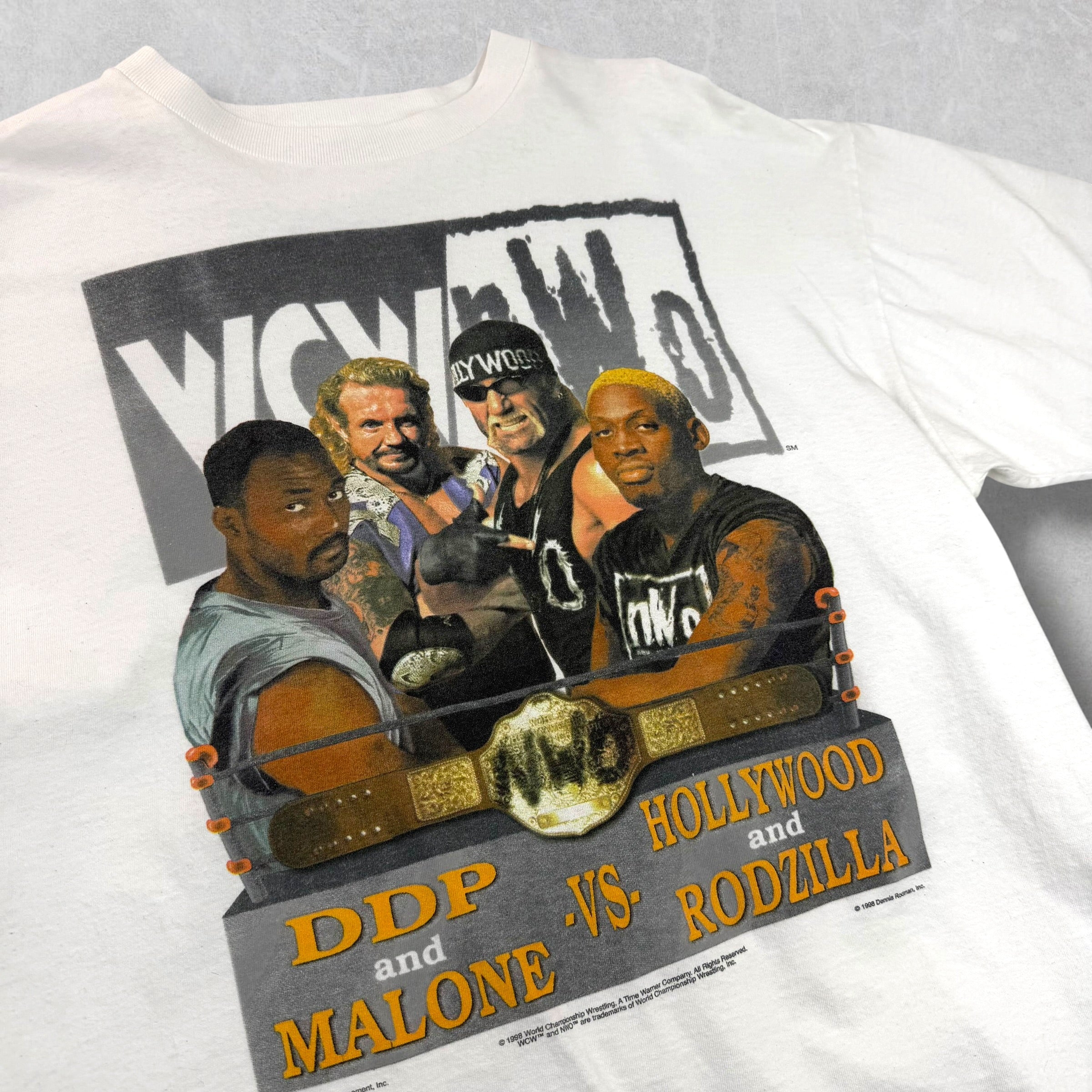 Vintage 1998 NWO VS WCW Wrestling Dennis Rodman Tee XL