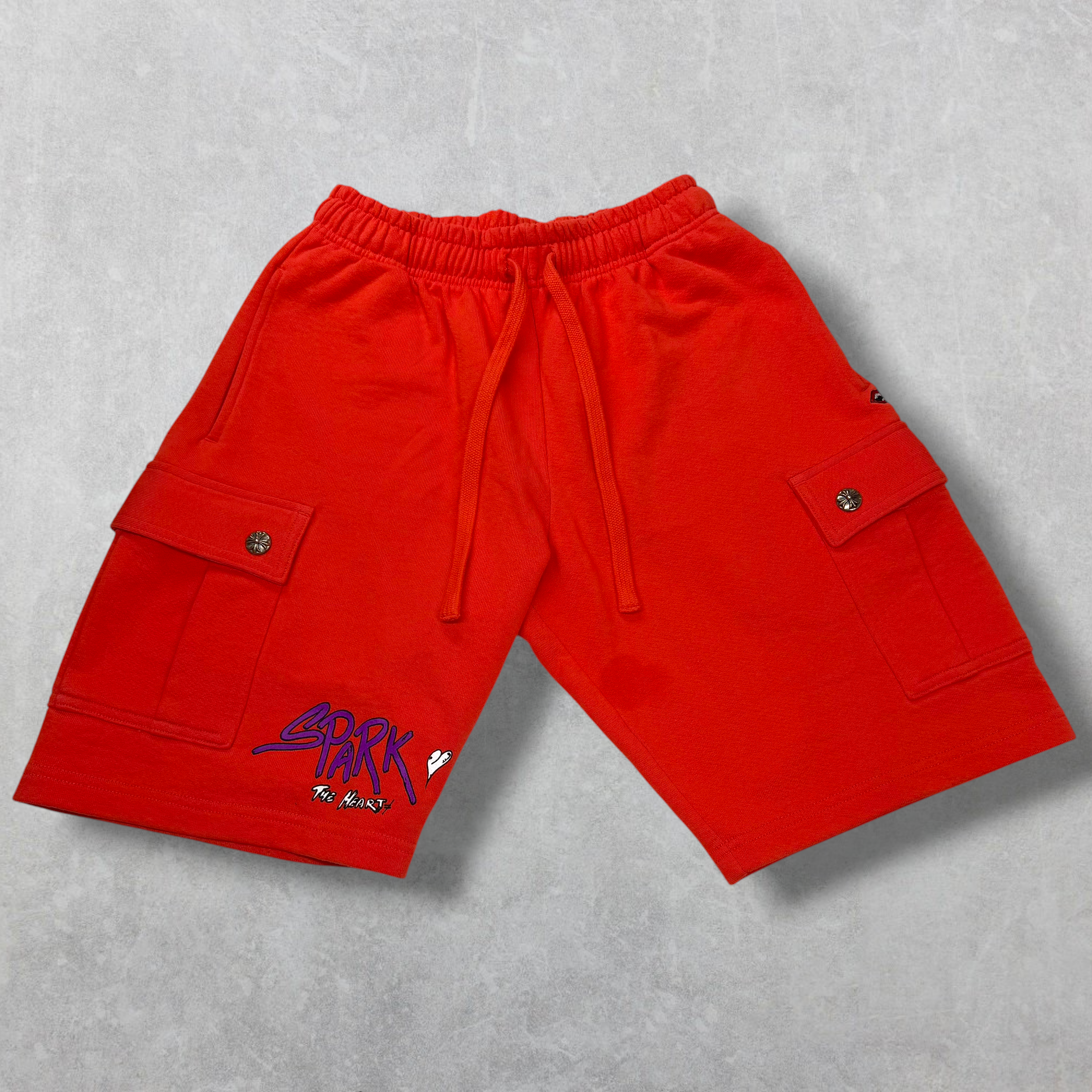 Chrome Hearts Matty Boy Sick Hearts Cargo Sweatshorts S