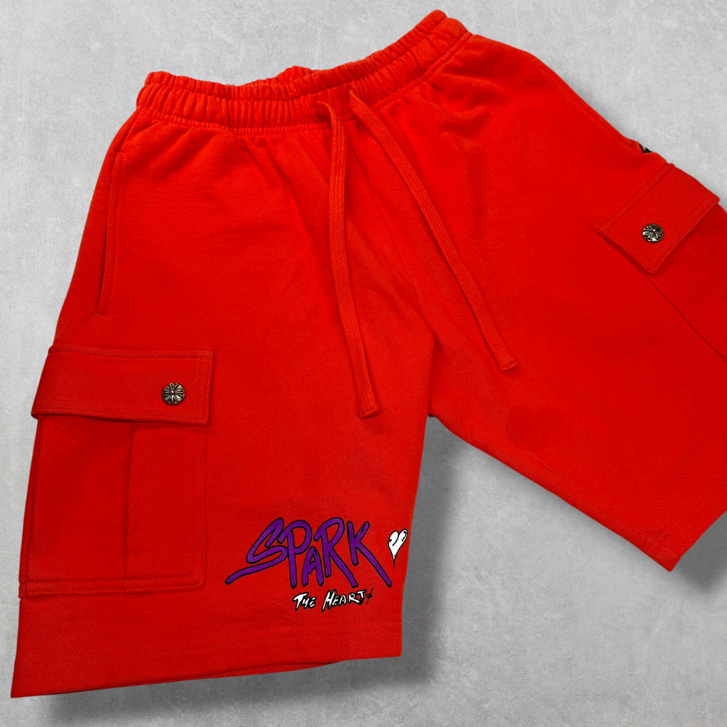 Chrome Hearts Matty Boy Sick Hearts Cargo Sweatshorts S