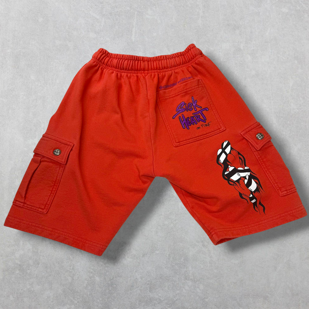 Chrome Hearts Matty Boy Sick Hearts Cargo Sweatshorts XS