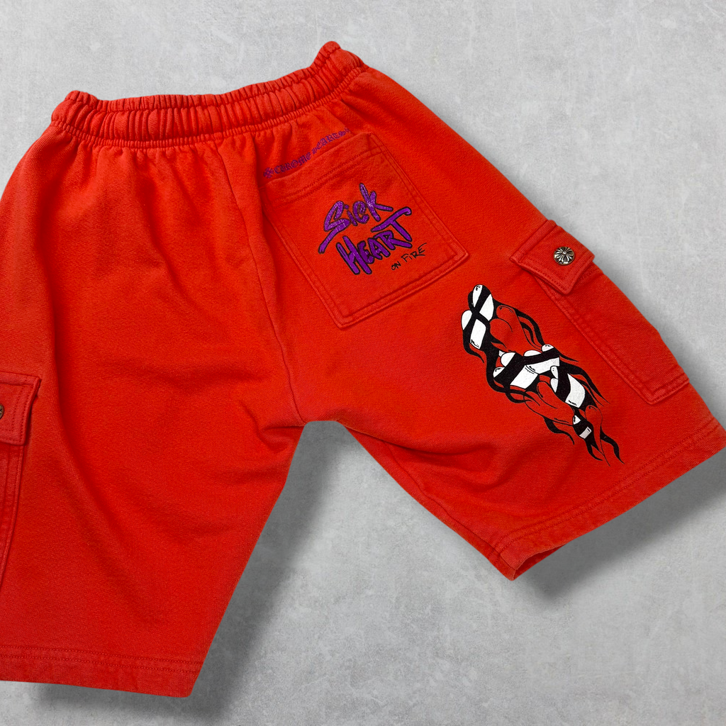 Chrome Hearts Matty Boy Sick Hearts Cargo Sweatshorts XS