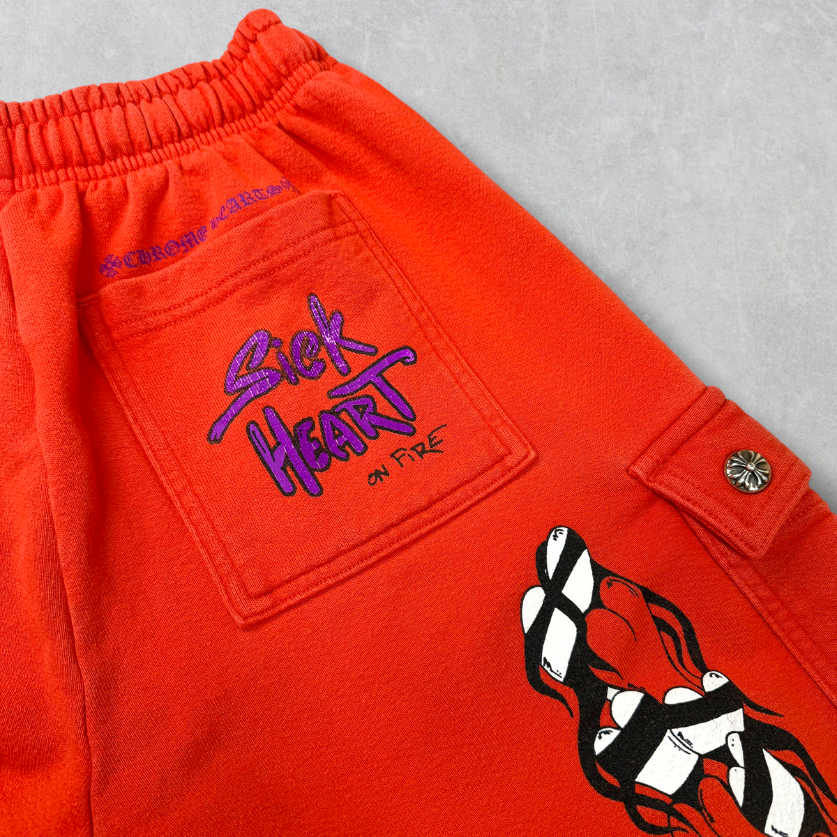 Chrome Hearts Matty Boy Sick Hearts Cargo Sweatshorts XS