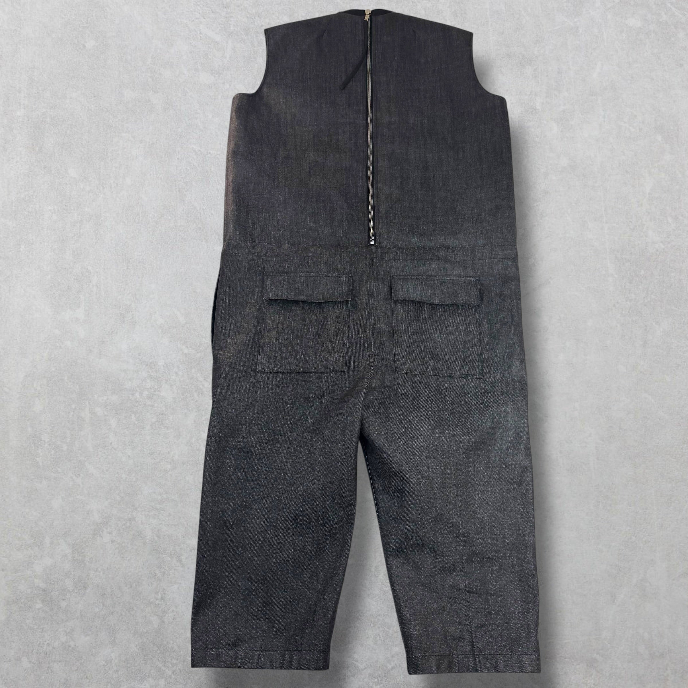 Rick Owens Glitter Runway Denim Peeled Banana Body Bag 50 (XL)