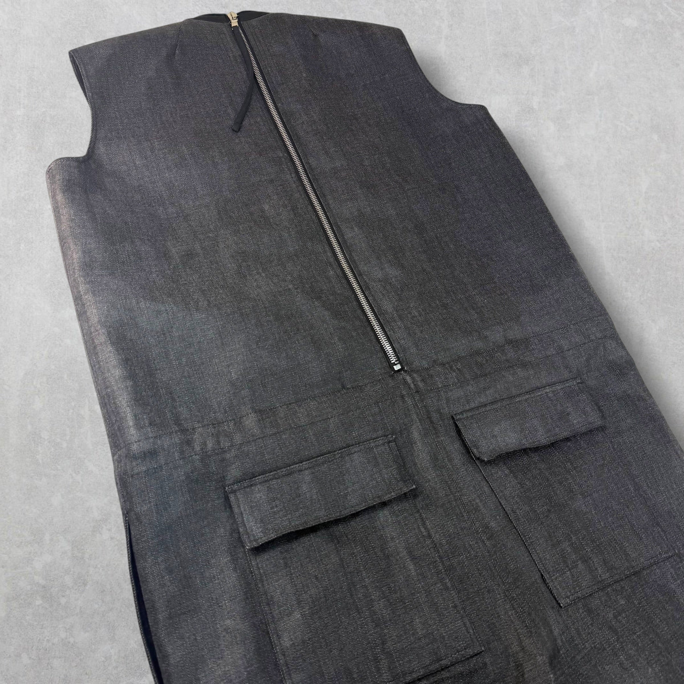 Rick Owens Glitter Runway Denim Peeled Banana Body Bag 50 (XL)