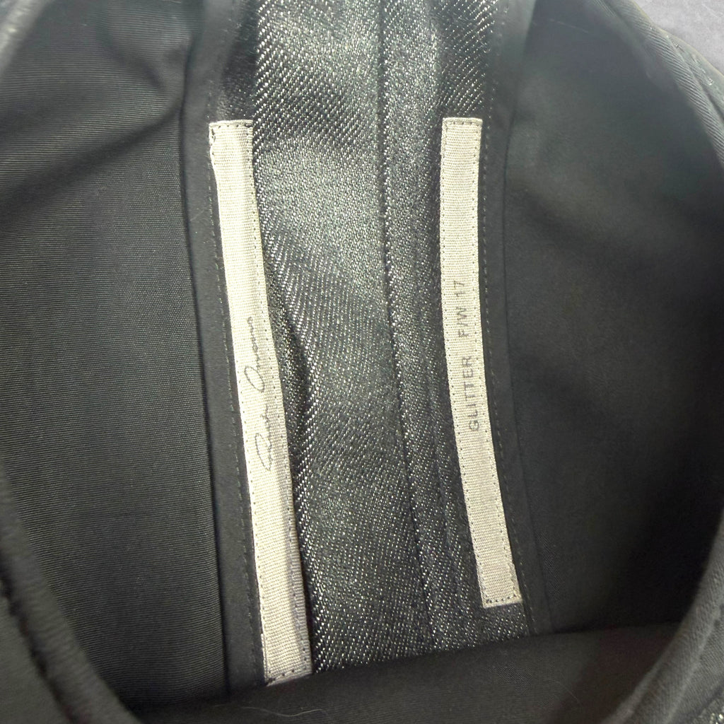 Rick Owens Glitter Runway Denim Peeled Banana Body Bag 50 (XL)