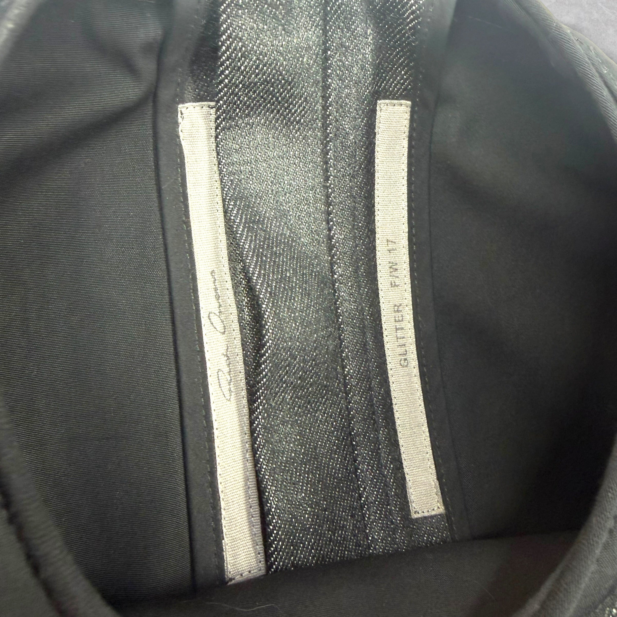 Rick Owens Glitter Runway Denim Peeled Banana Body Bag 50 (XL)