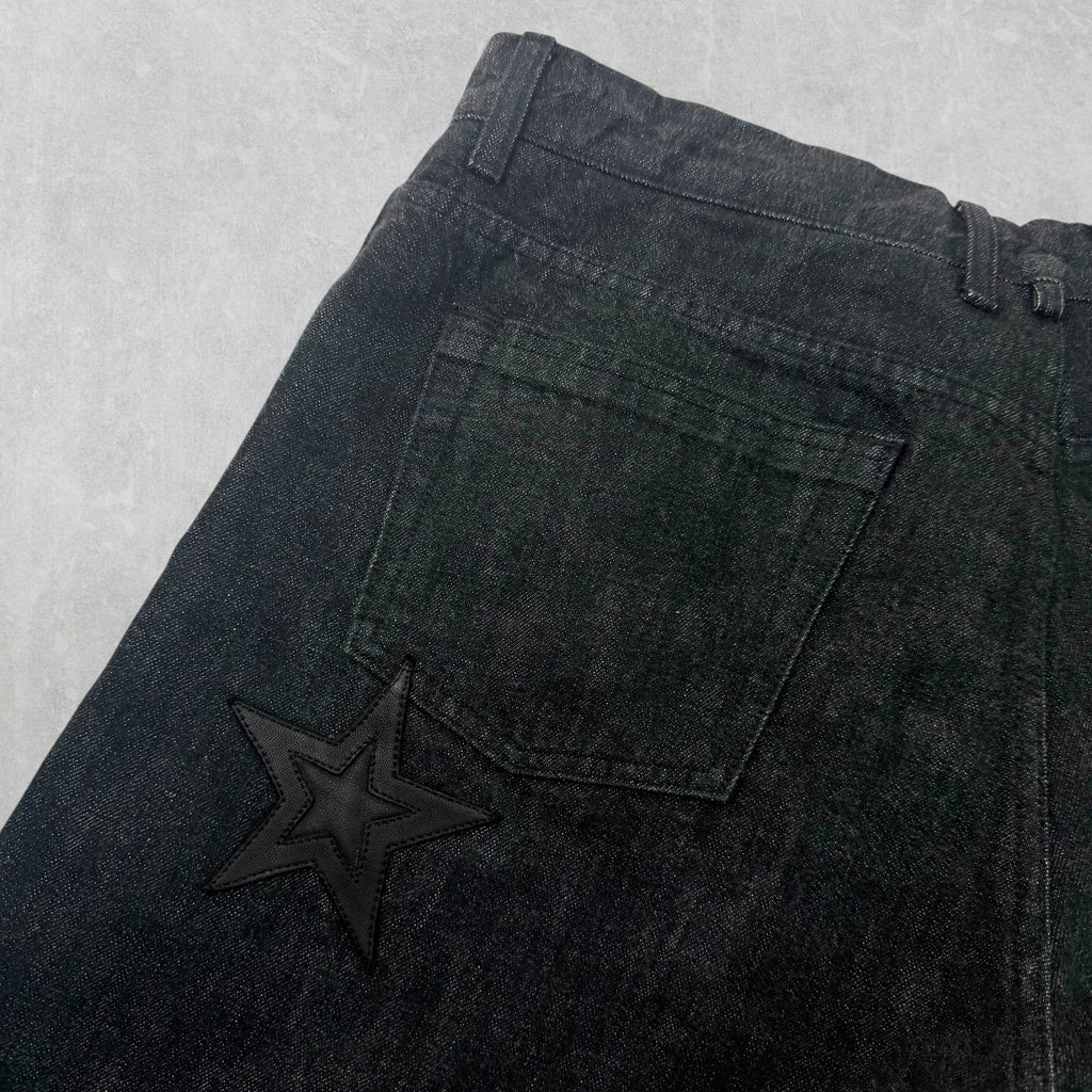 Chrome Hearts Star Patch Fleur Knee Jeans 36