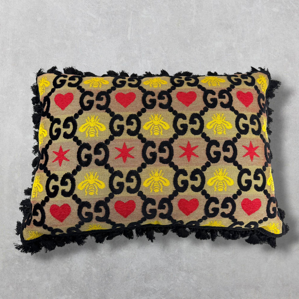 Gucci GG Heart & Bee Jacquard Rectangle Cushion