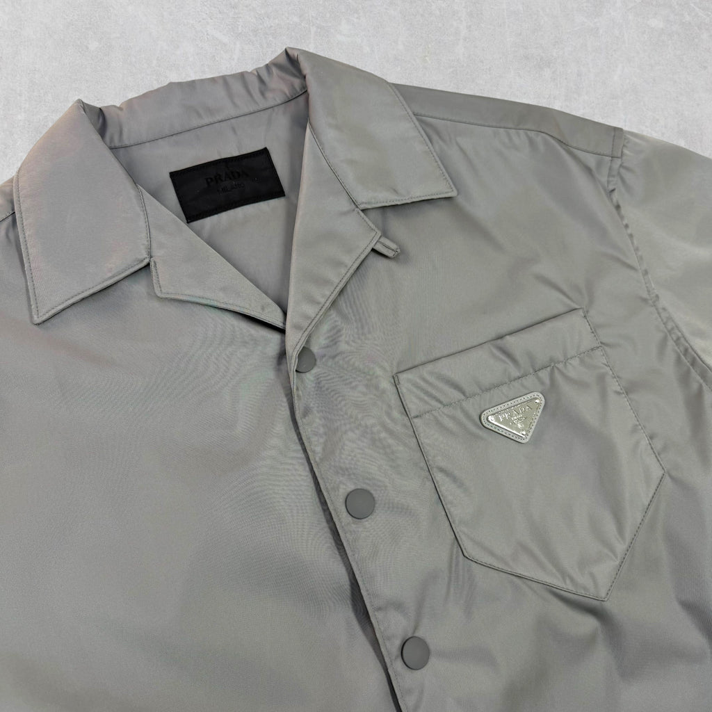 Prada Re-Nylon Grey Short Sleeve Shirt L