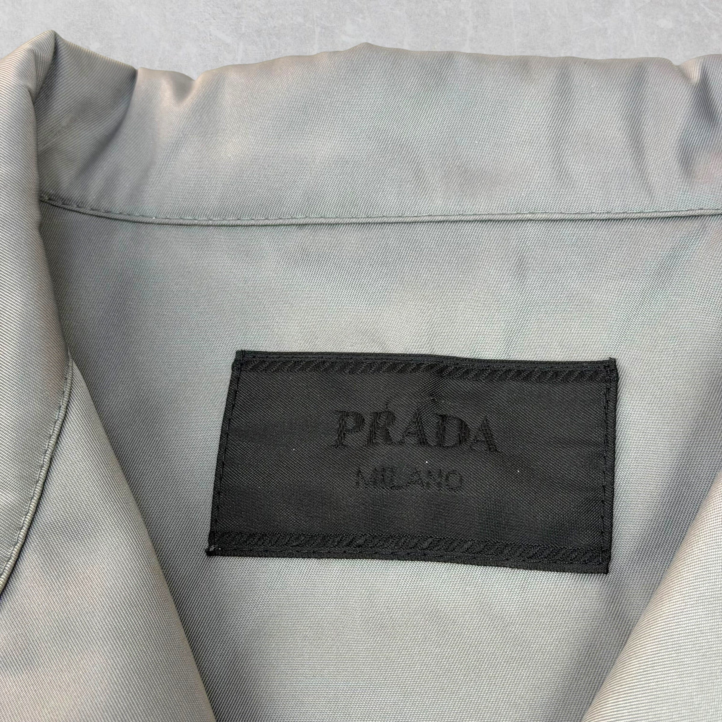 Prada Re-Nylon Grey Short Sleeve Shirt L