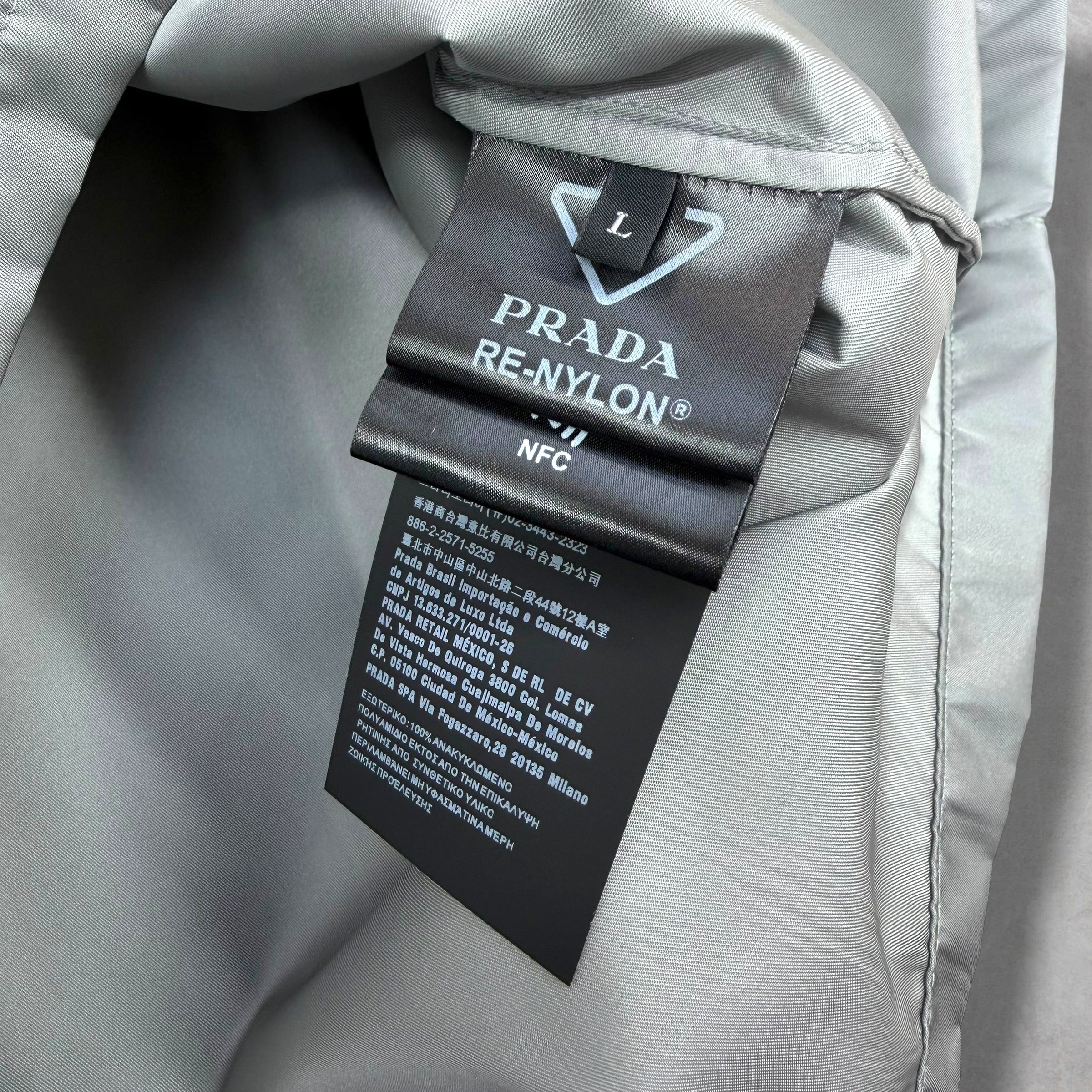 Prada Re-Nylon Grey Short Sleeve Shirt L