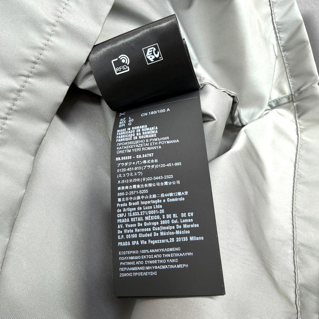 Prada Re-Nylon Grey Short Sleeve Shirt L