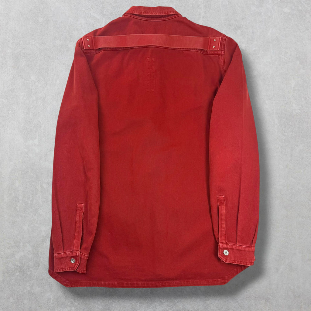 Rick Owens DRKSHDW Tie Dye Spill Cherry Denim Shirt L
