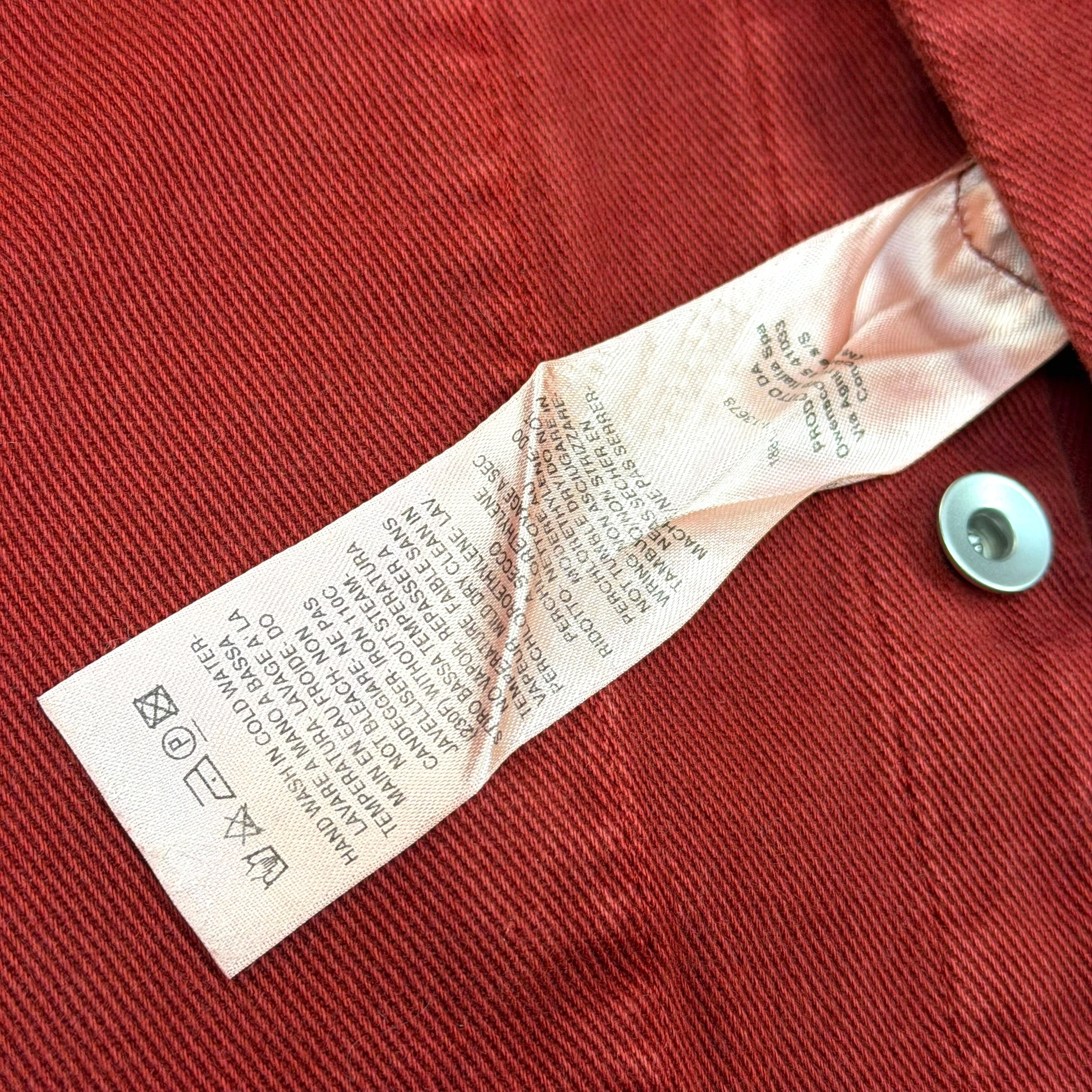 Rick Owens DRKSHDW Tie Dye Spill Cherry Denim Shirt L