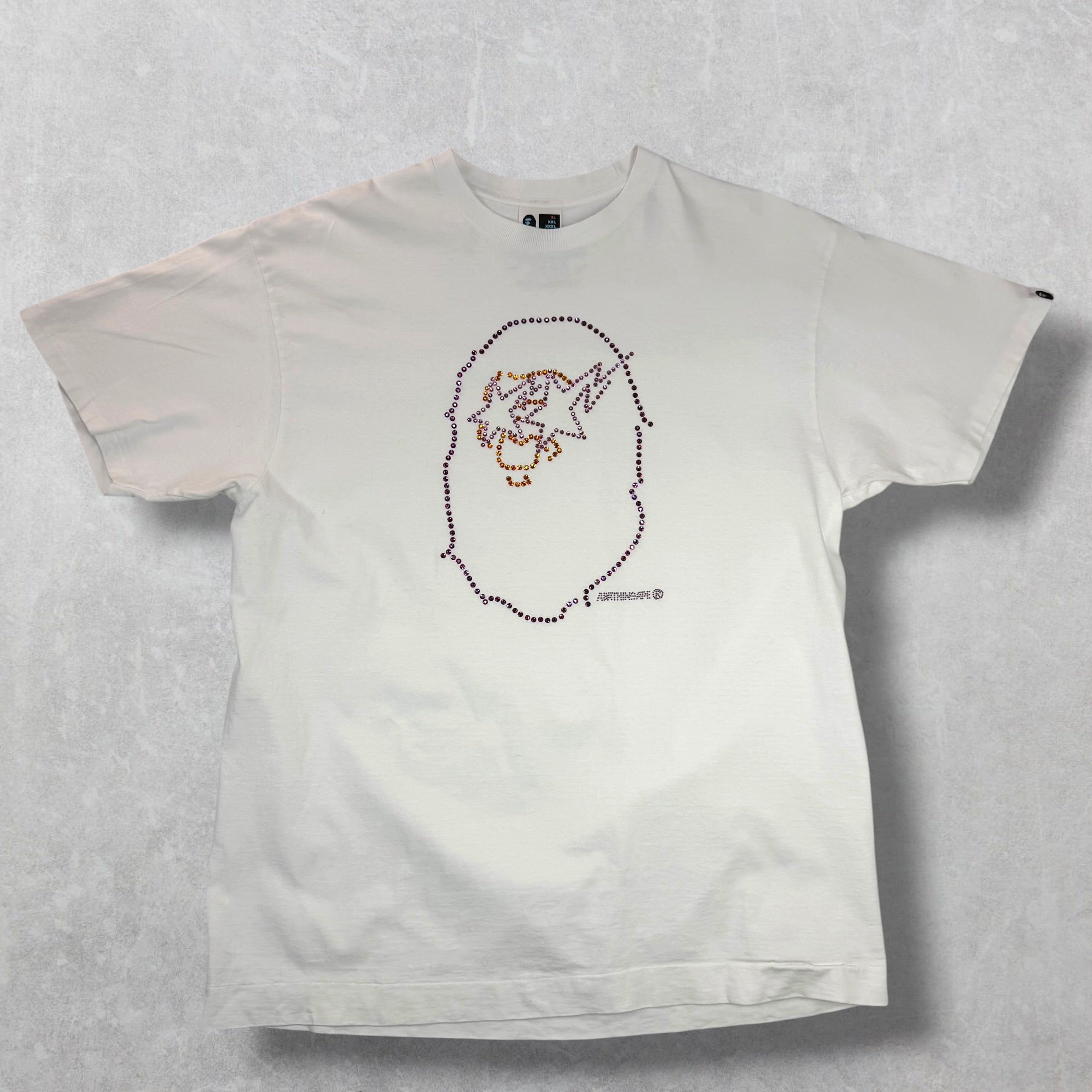 Bape Swarovski Crystal Ape Sta Logo Tee XL