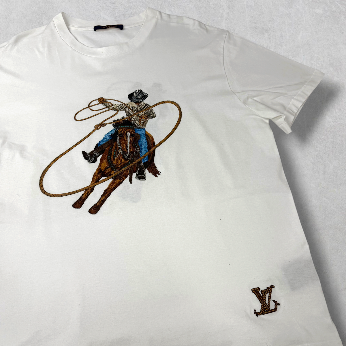 Louis Vuitton Cowboy Embroidery Tee 4L (XL)