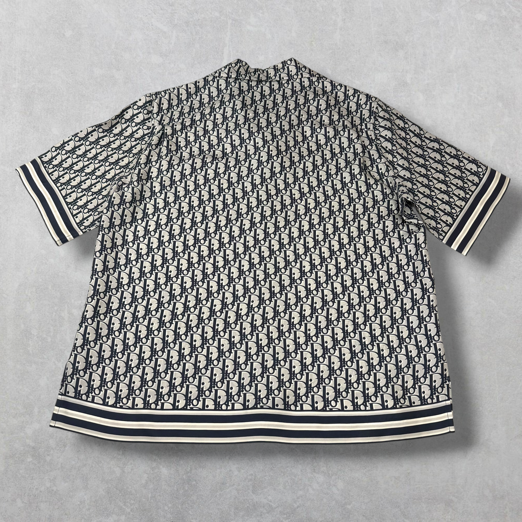 Dior Oblique Silk Short Sleeve Button Up Shirt 40 (M)