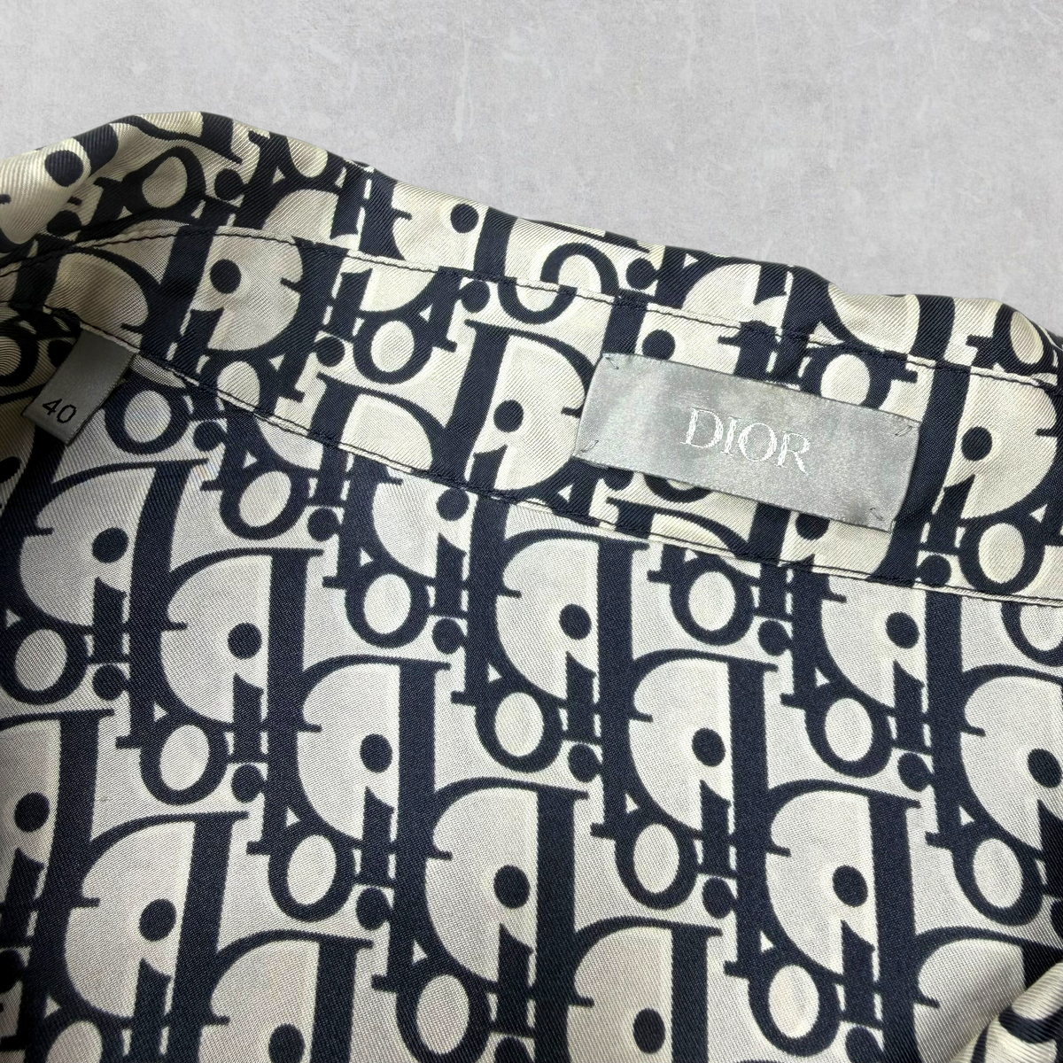 Dior Oblique Silk Short Sleeve Button Up Shirt 40 (M)