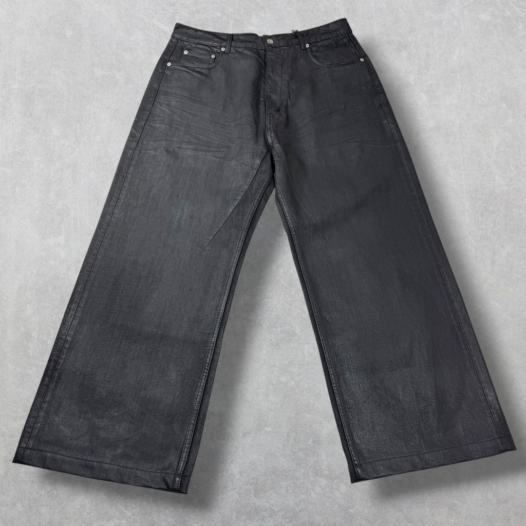 Rick Owens DRKSHDW Geth Black Wax Jeans 33