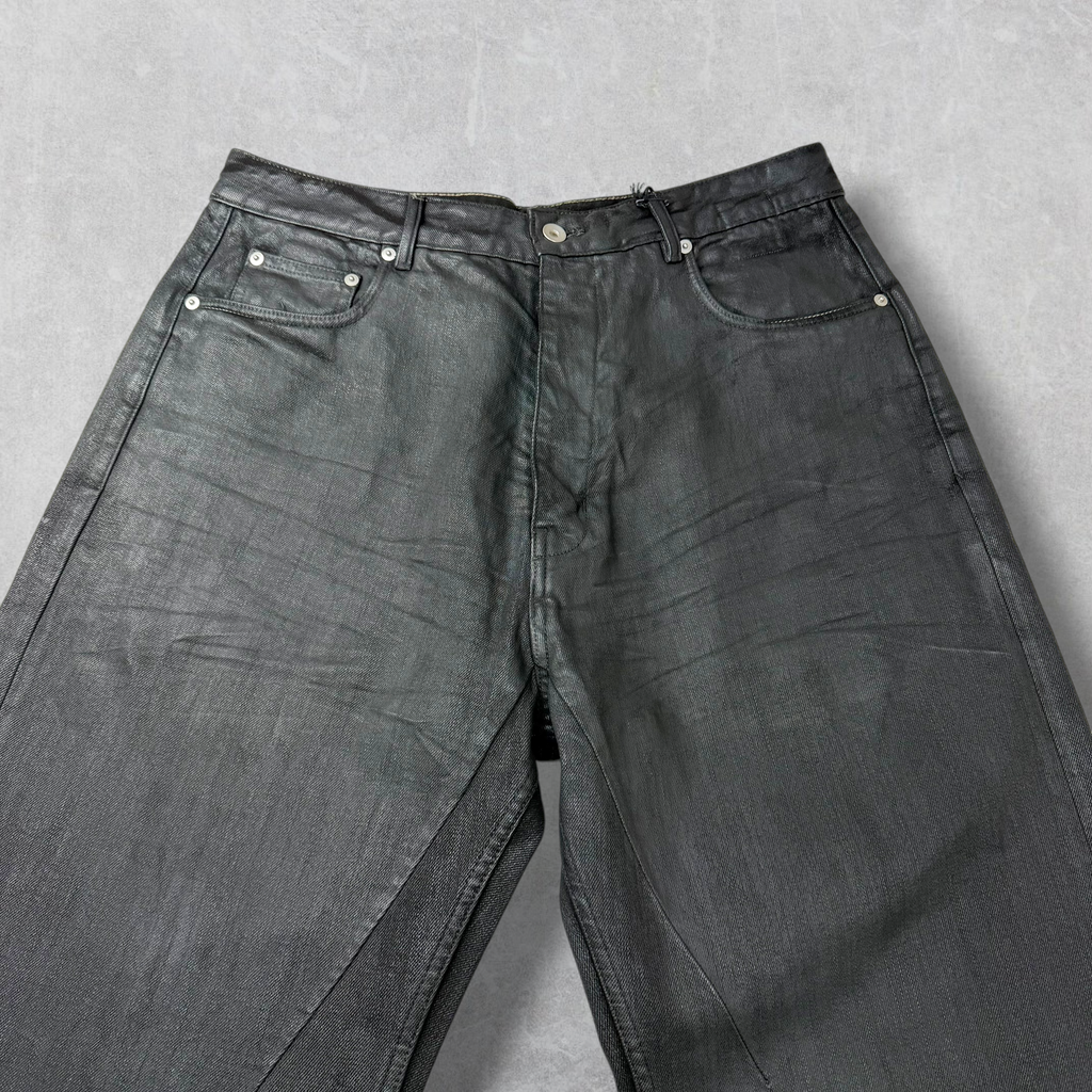 Rick Owens DRKSHDW Geth Black Wax Jeans 33