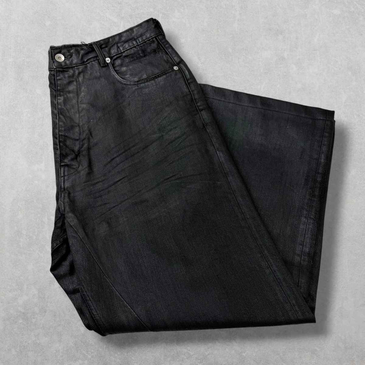 Rick Owens DRKSHDW Geth Black Wax Jeans 33