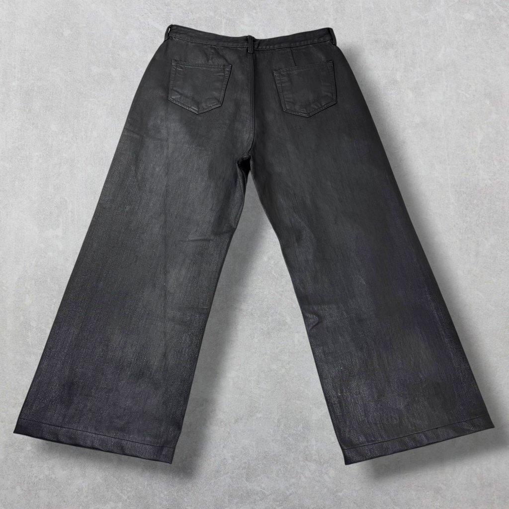 Rick Owens DRKSHDW Geth Black Wax Jeans 33