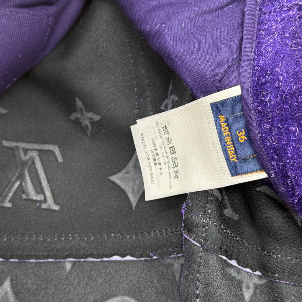 Louis Vuitton Monogram Purple Suede Pants 36