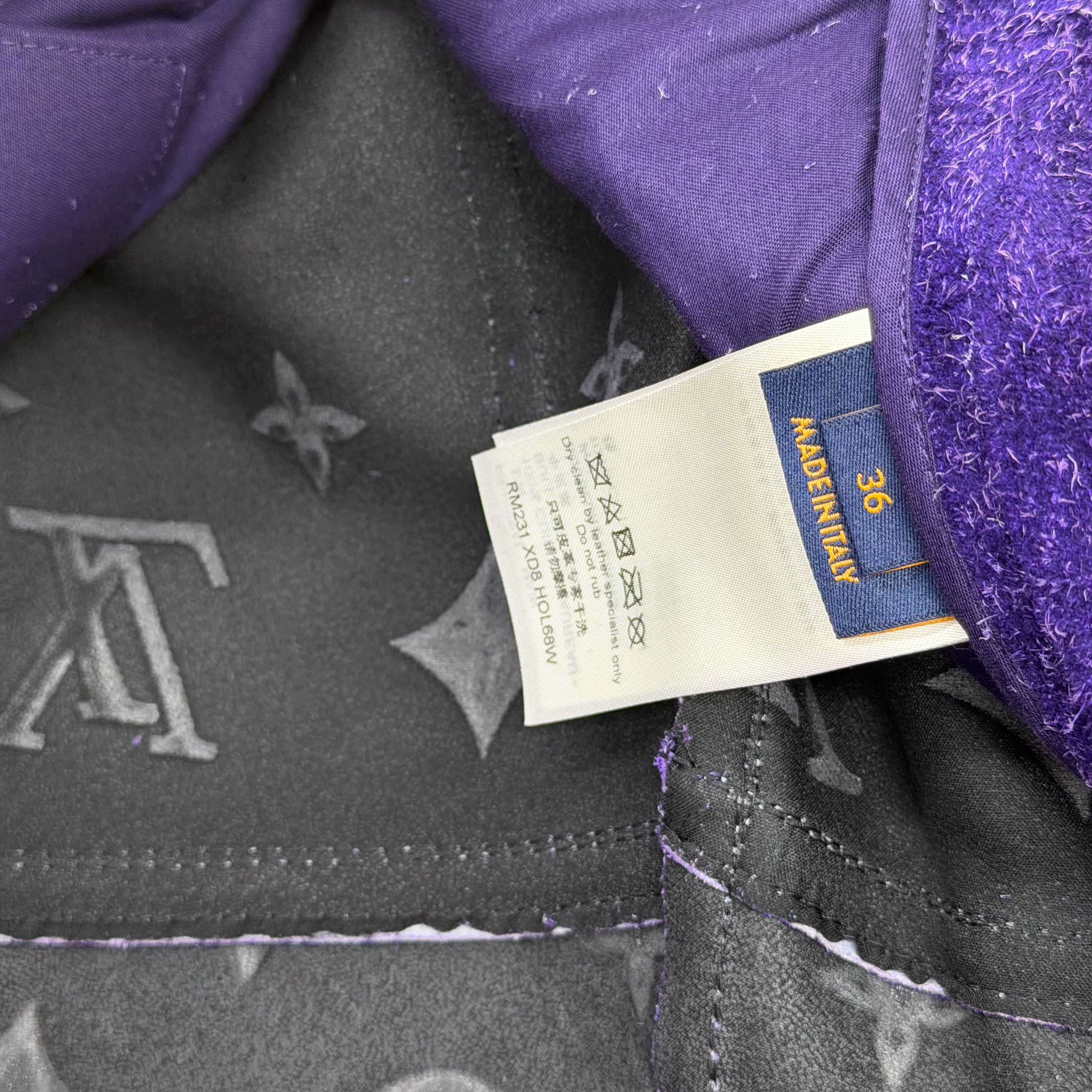 Louis Vuitton Monogram Purple Suede Pants 36