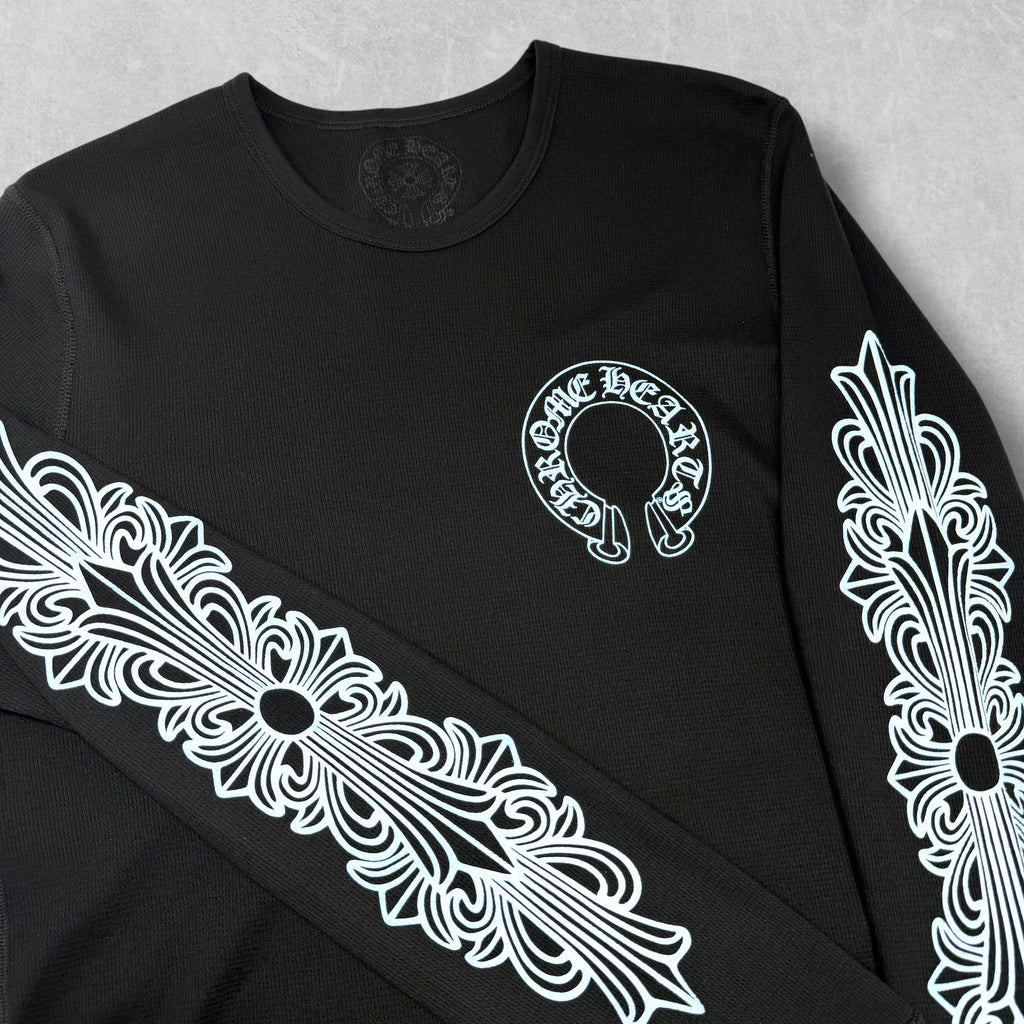 Chrome Hearts Blue Floral Thermal Long Sleeve XL