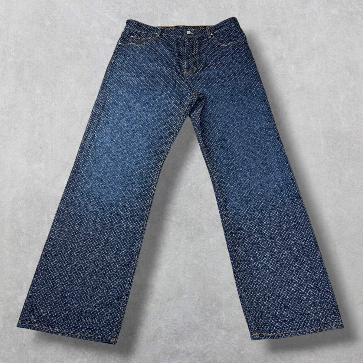 Louis Vuitton Reflective Nanogram Denim Skate Pants 36