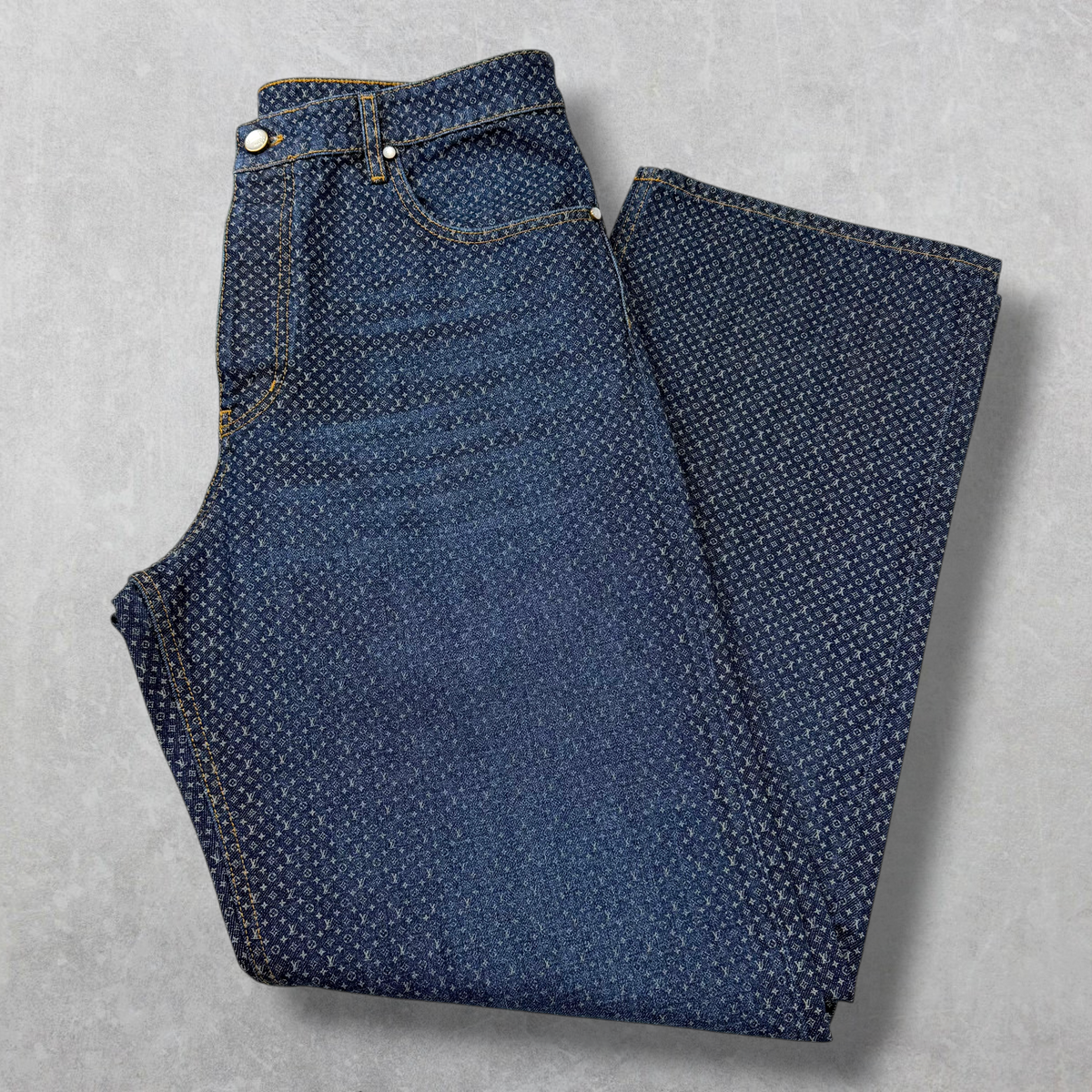 Louis Vuitton Reflective Nanogram Denim Skate Pants 36