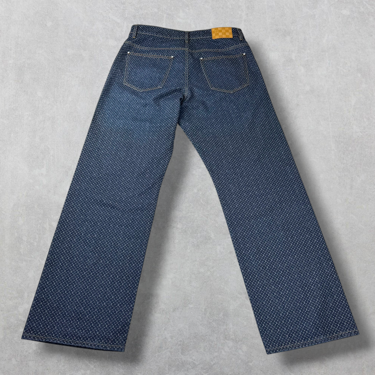 Louis Vuitton Reflective Nanogram Denim Skate Pants 36