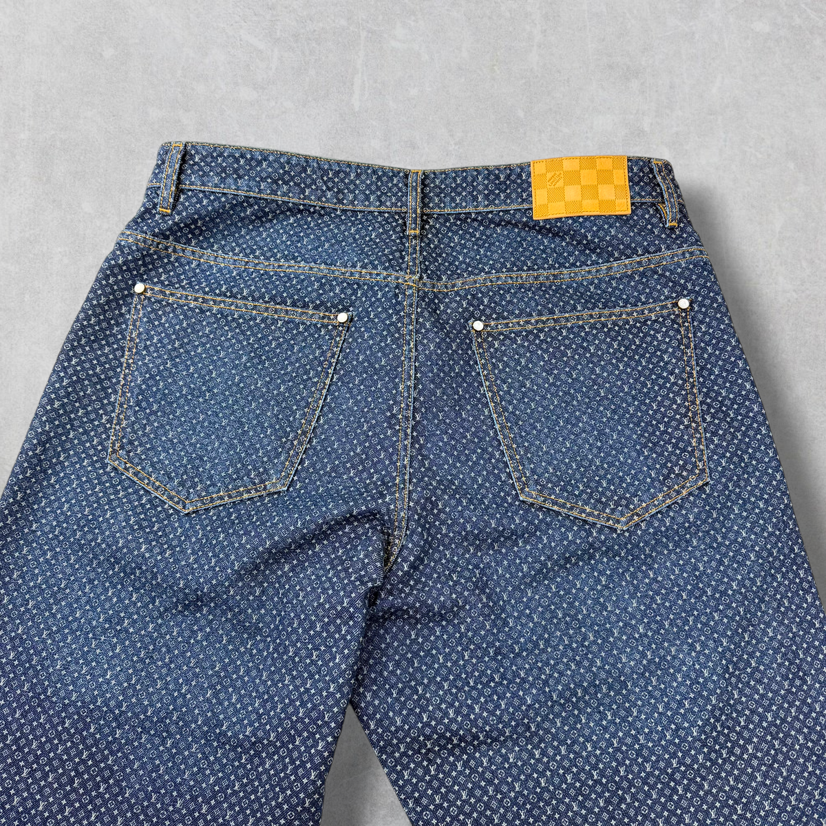 Louis Vuitton Reflective Nanogram Denim Skate Pants 36