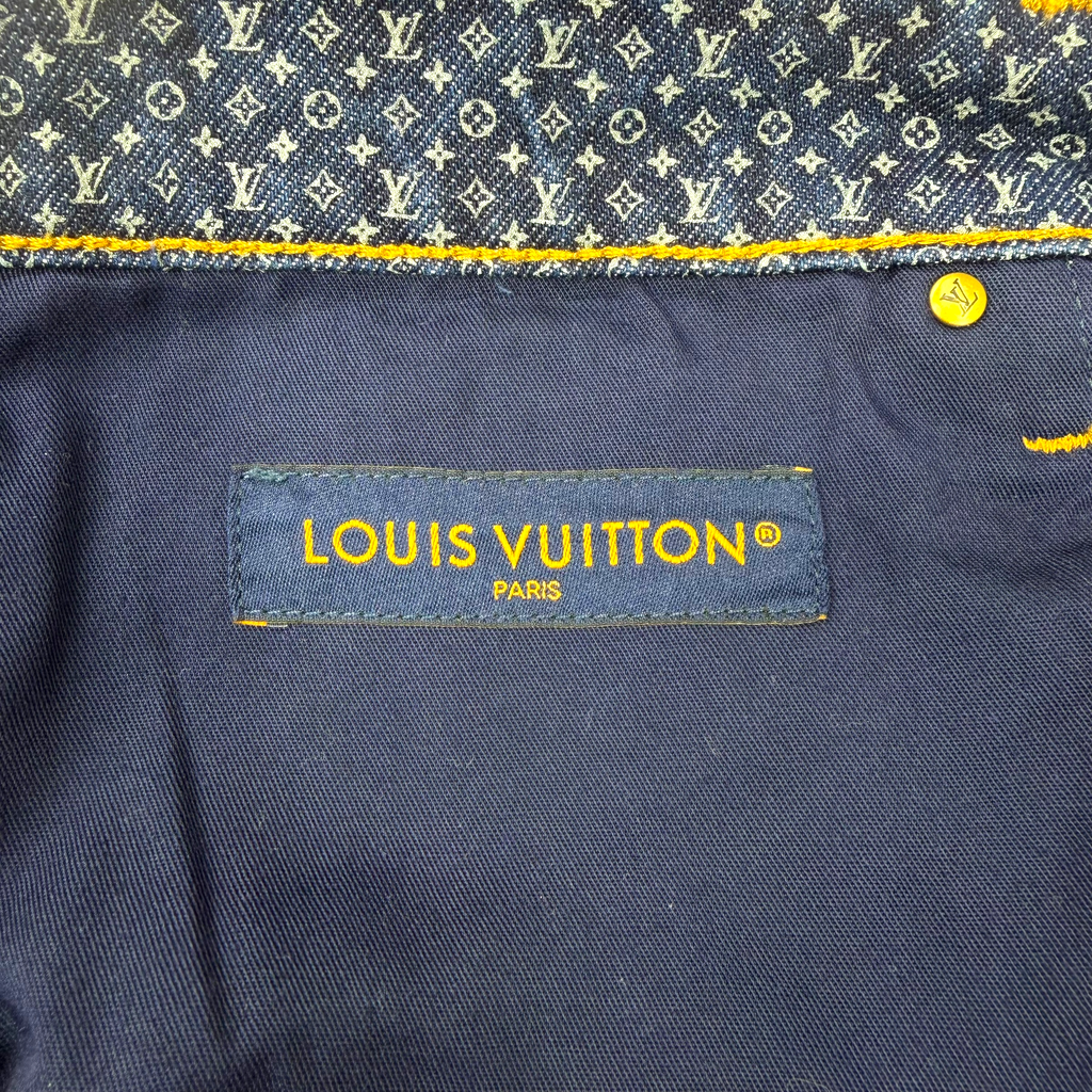 Louis Vuitton Reflective Nanogram Denim Skate Pants 36
