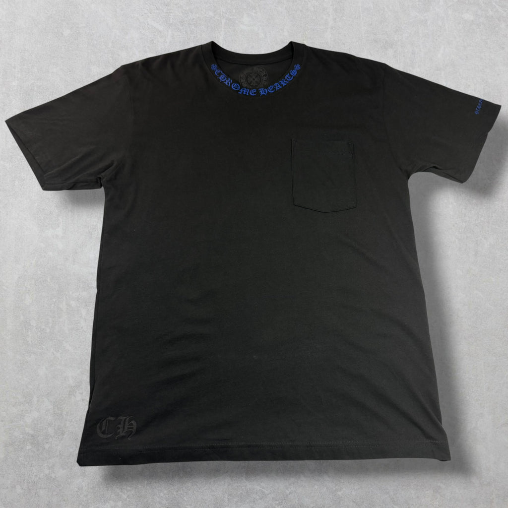 Chrome Hearts Blue Neck Logo Tee L