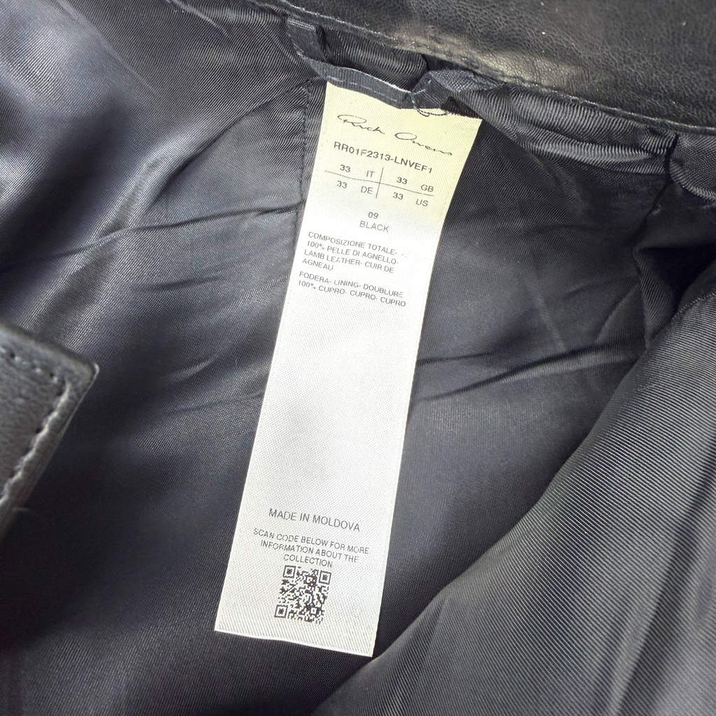 Rick Owens Fringed Leather Shorts 33
