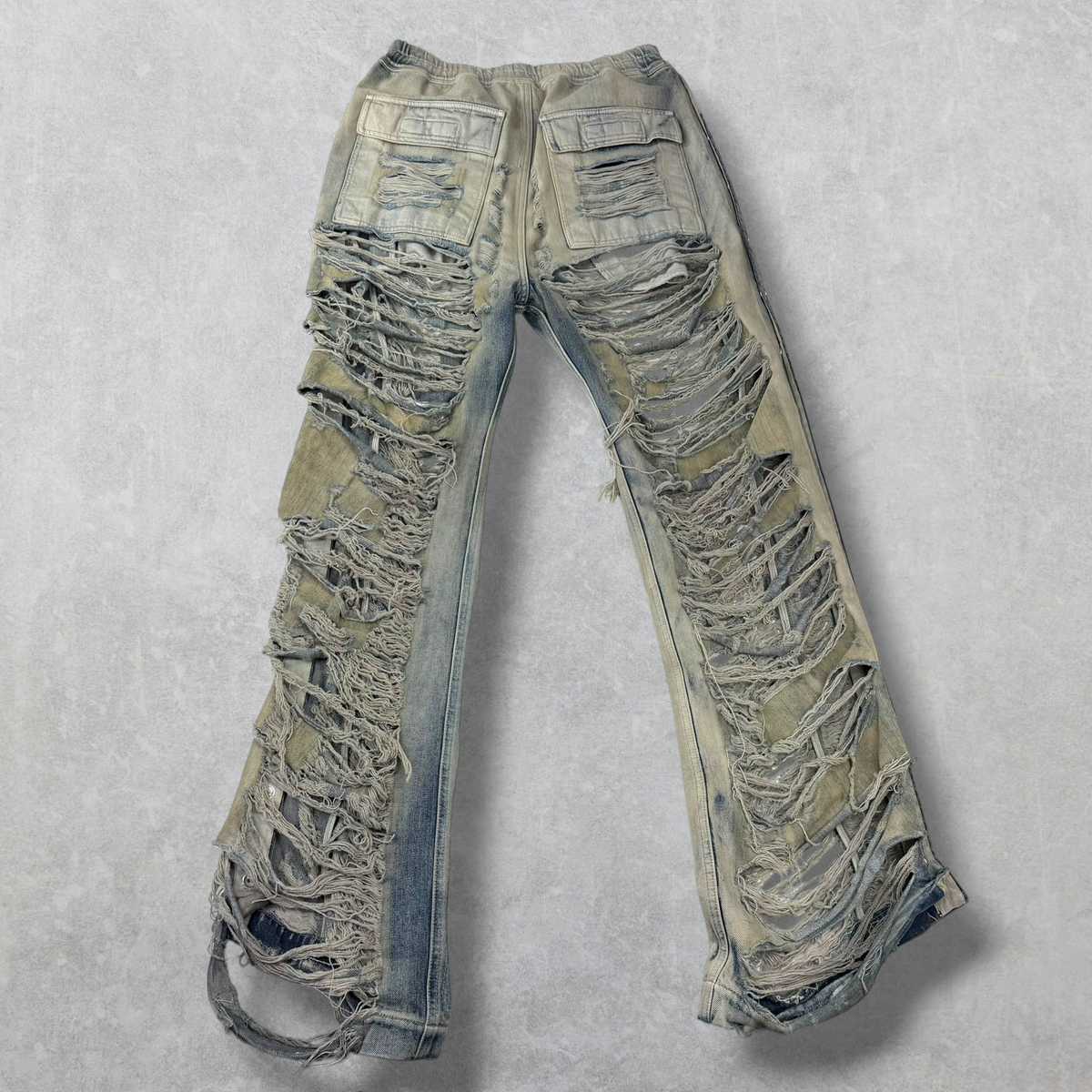 Rick Owens DRKSHDW Shredded Denim Pusher Pants L
