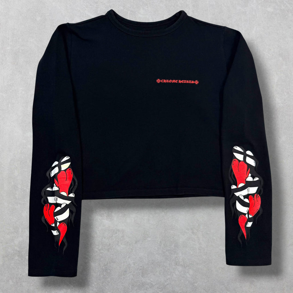 Chrome Hearts Matty Boy Sick Hearts Crop Top L/S Tee M