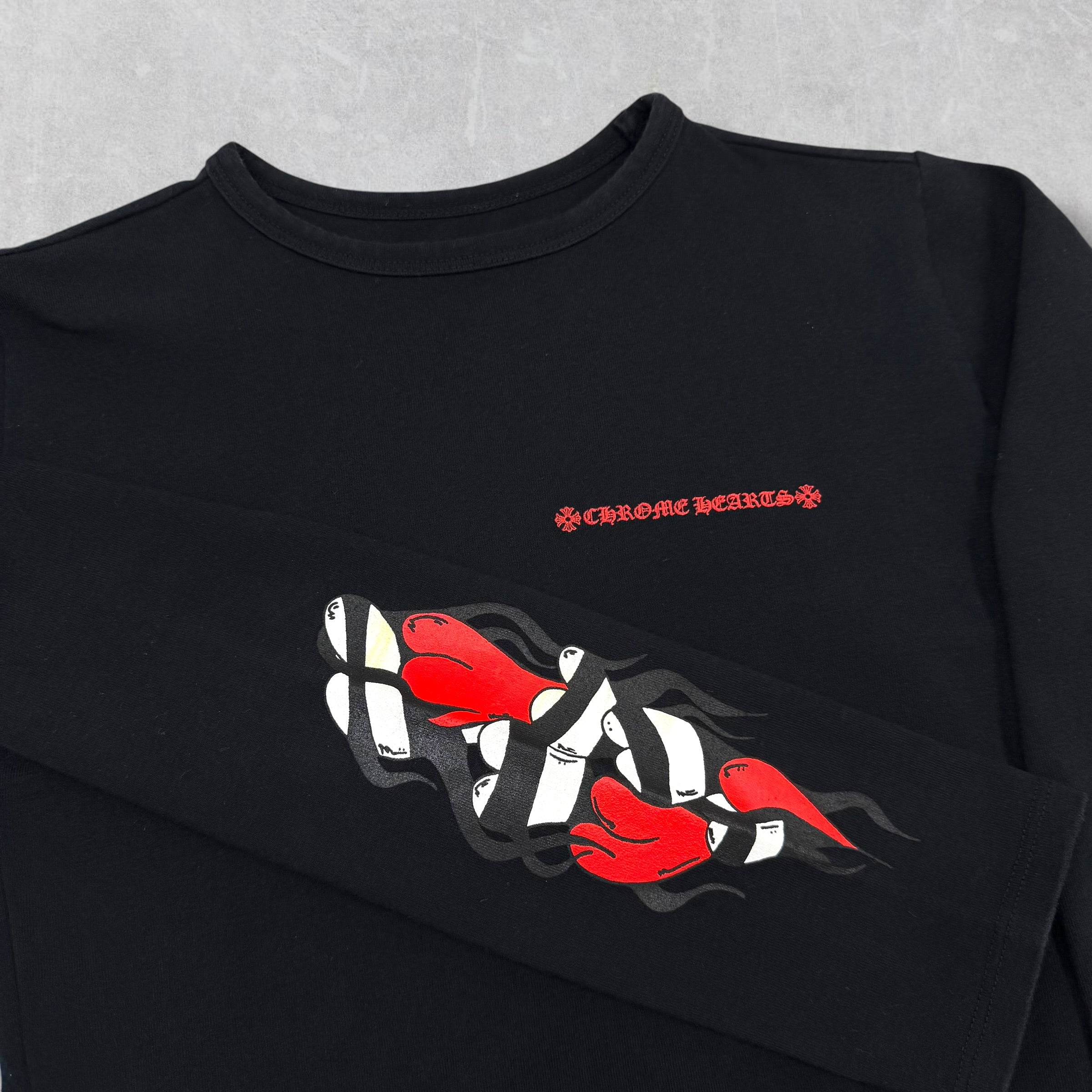 Chrome Hearts Matty Boy Sick Hearts Crop Top L/S Tee M