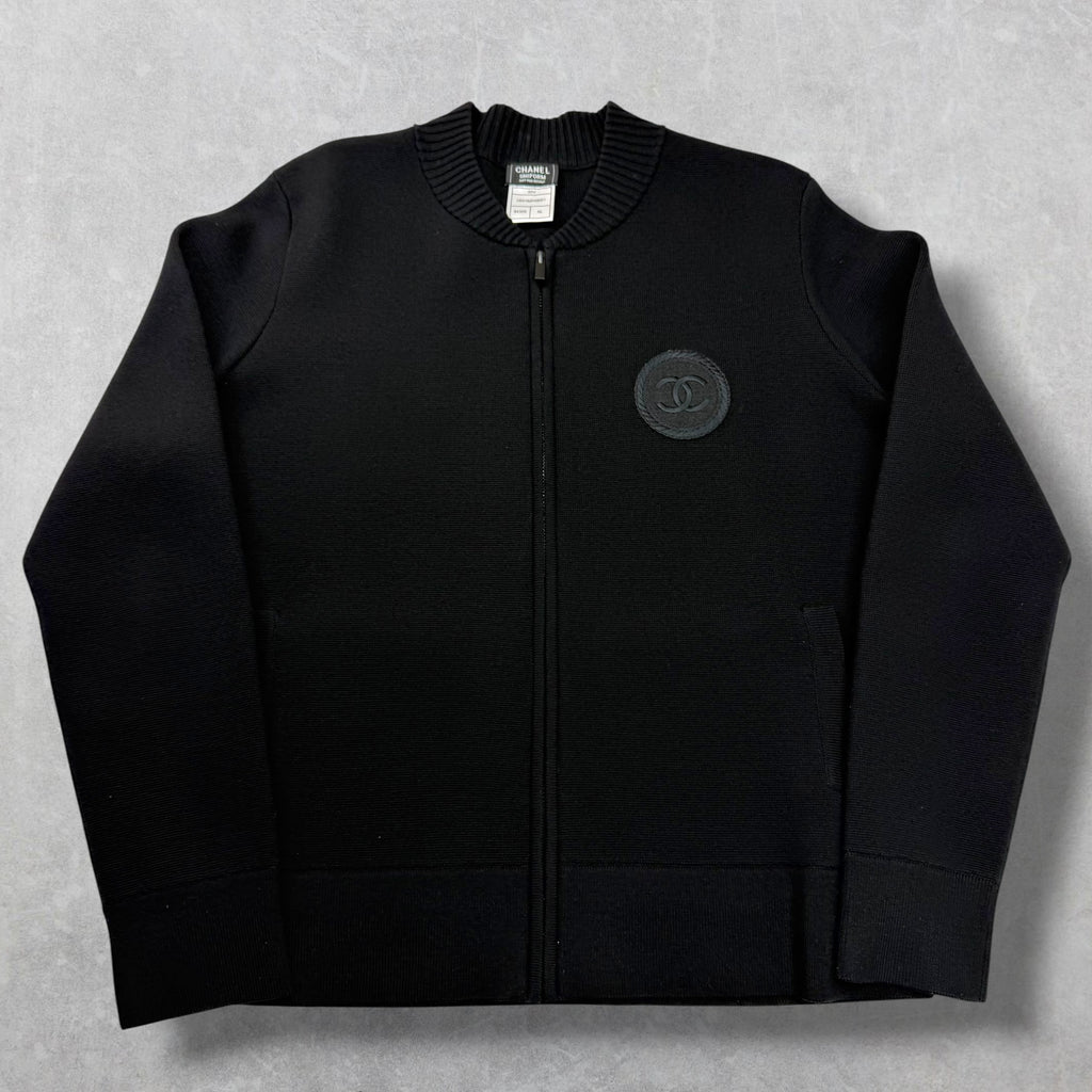 Chanel Uniform Logo Wool Knit Bomber XL (M)