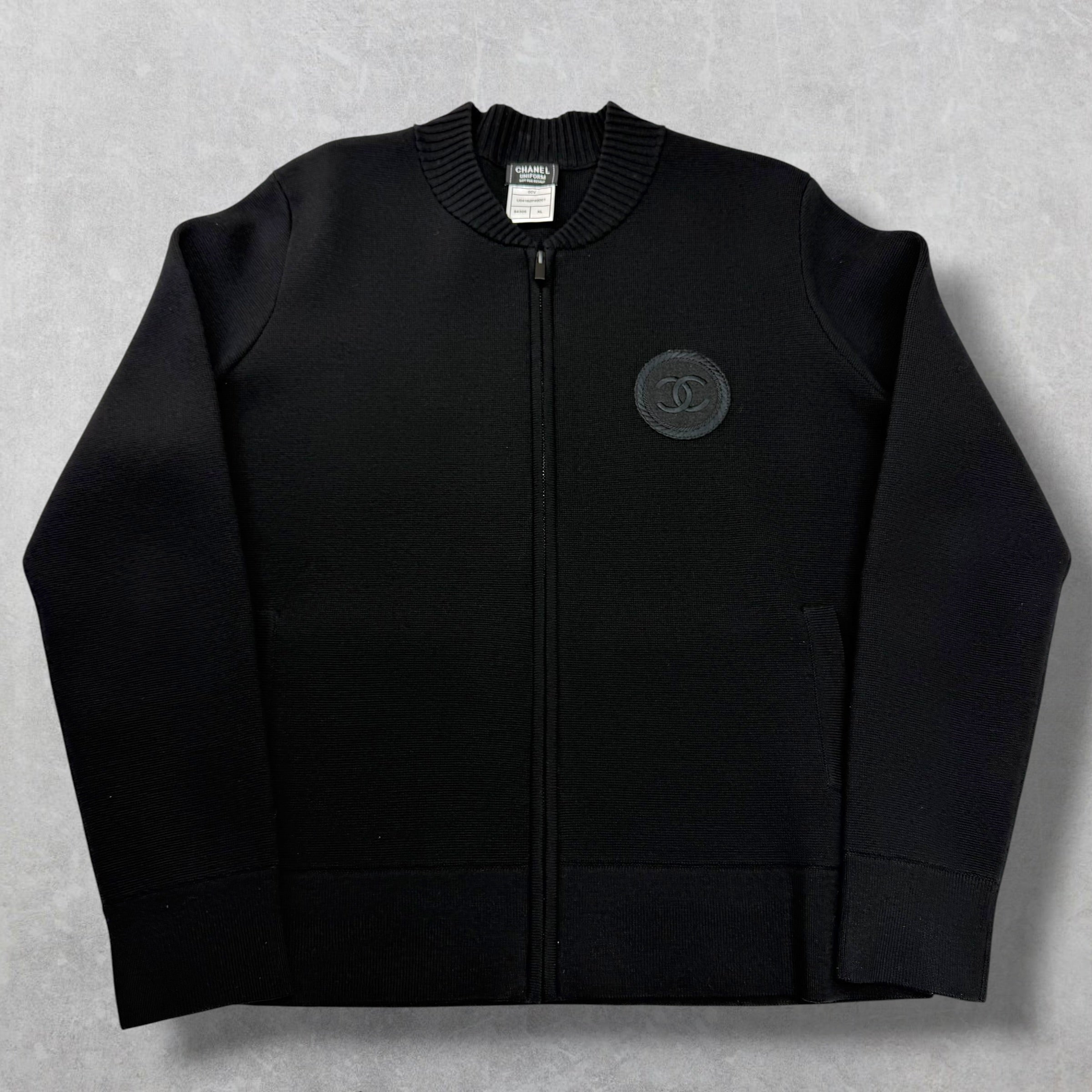 Chanel Uniform Logo Wool Knit Bomber XL (M)