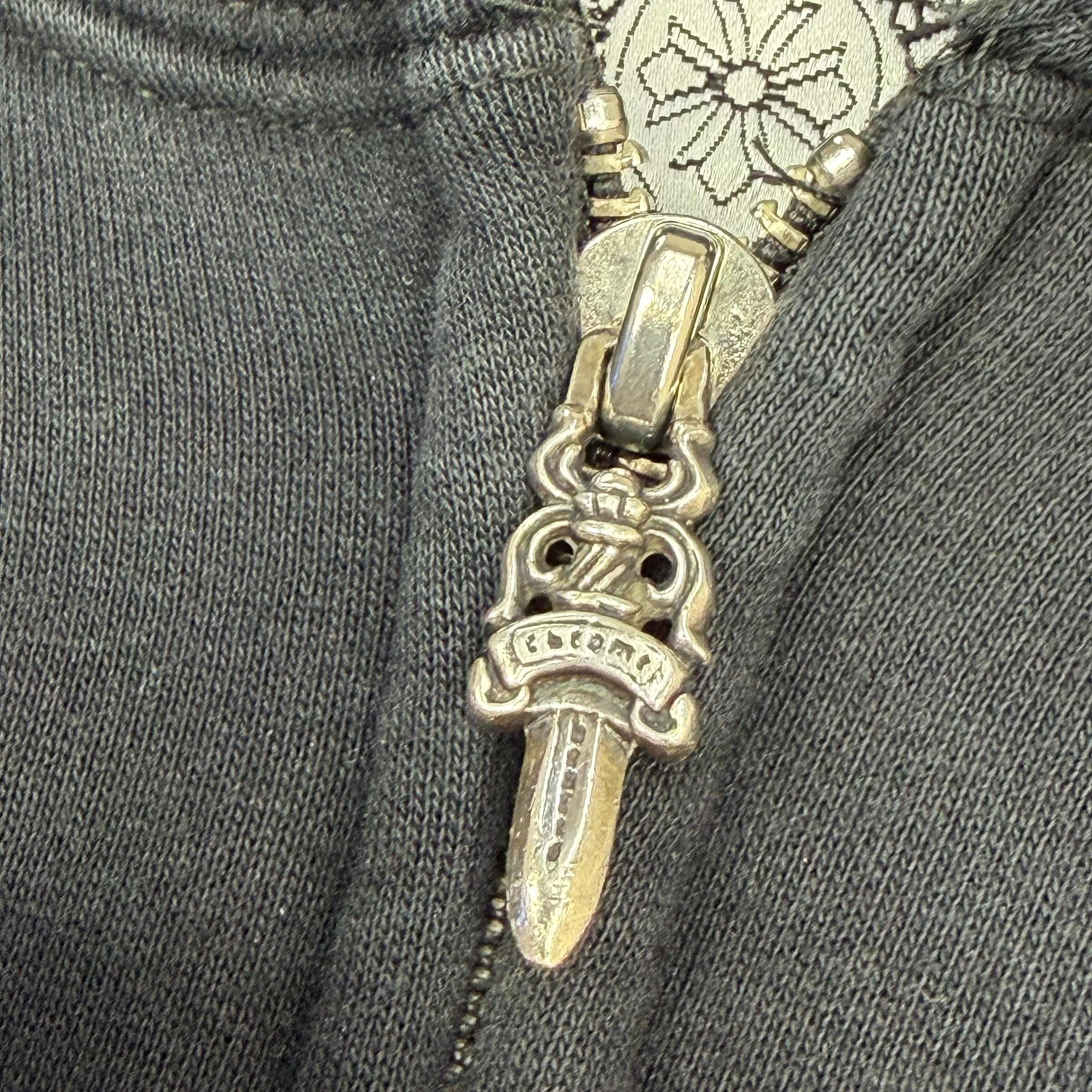 Vintage Chrome Hearts Thermal Horseshoe Zip Up Hoodie XL
