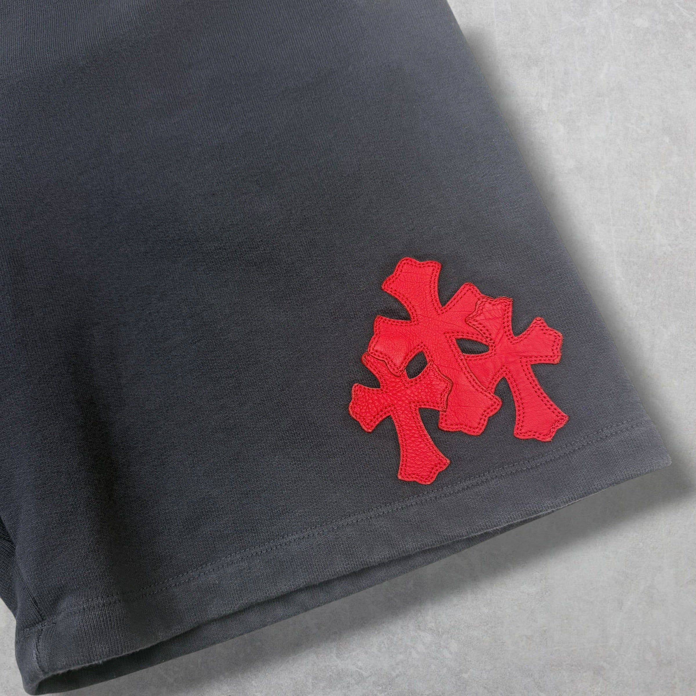 Chrome Hearts Red Triple Cross Paper Jam Shorts XXL