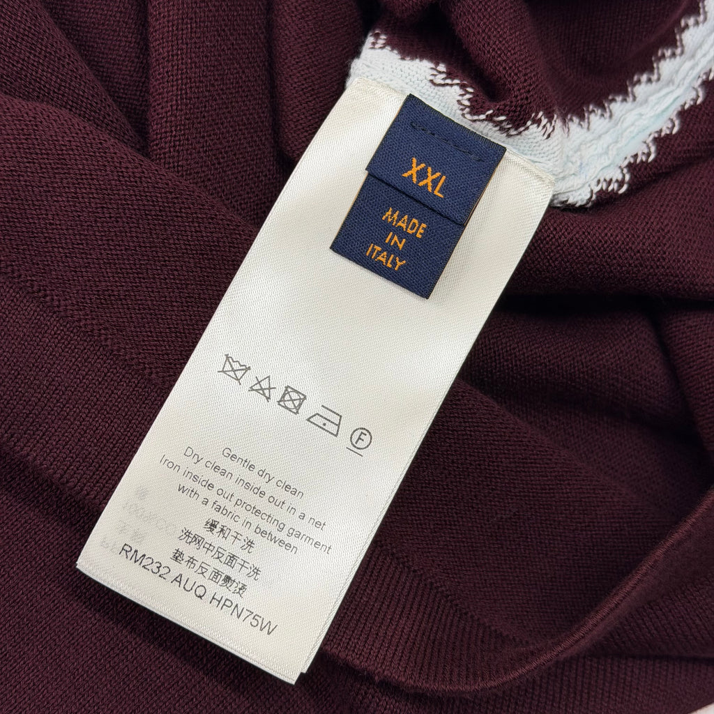 Louis Vuitton Burgundy Intarsia Short Sleeve XXL